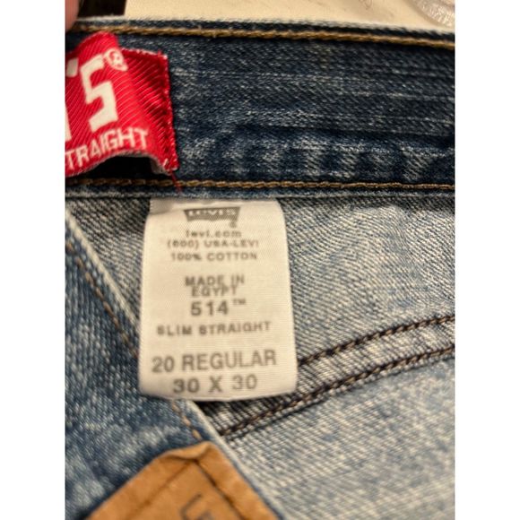 Levi's 514 Men's Slim Straight Denim Jeans Red Tab Size 20 Regular W 30 x L 30 - Picture 6 of 9
